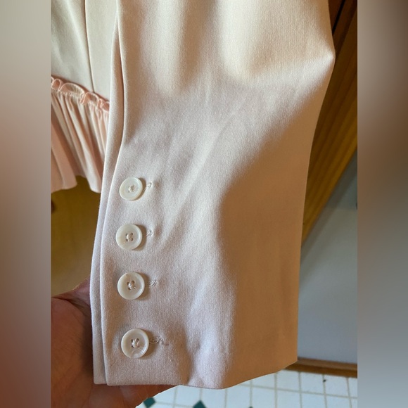 Torrid blush pink military ruffled peplum jacket Sz 1 - Picture 3 of 7